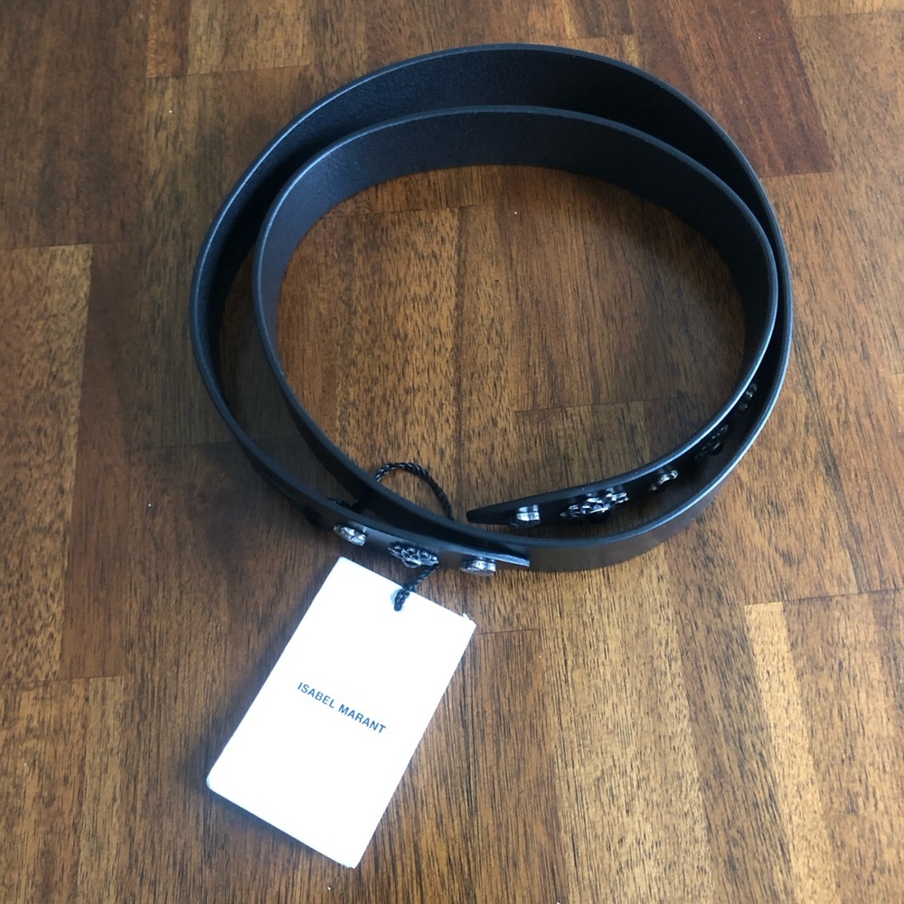 NEW $285 ISABEL MARANT Lecce Studded Leather Belt in Black in size Small! - Picture 14 of 16